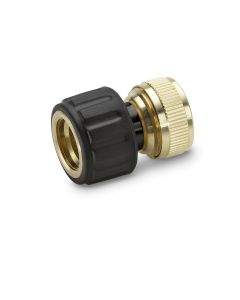 Brass hose connector 3/4" with Aqua Stop